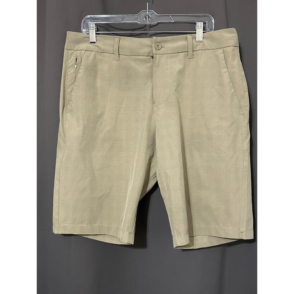Hang Ten Men’s Size 34 Khaki Shorts Secure Zip Pocket, Lightweight
